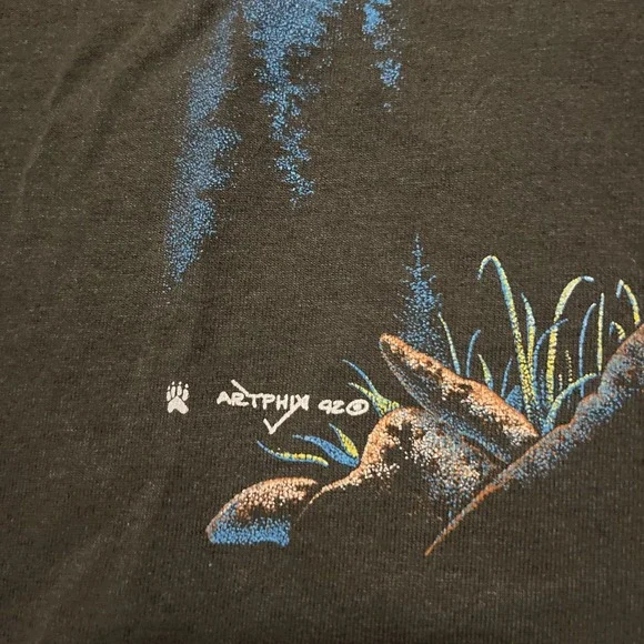 Screen Stars Black Eagle Graphic T-Shirt - Picture 4 of 16